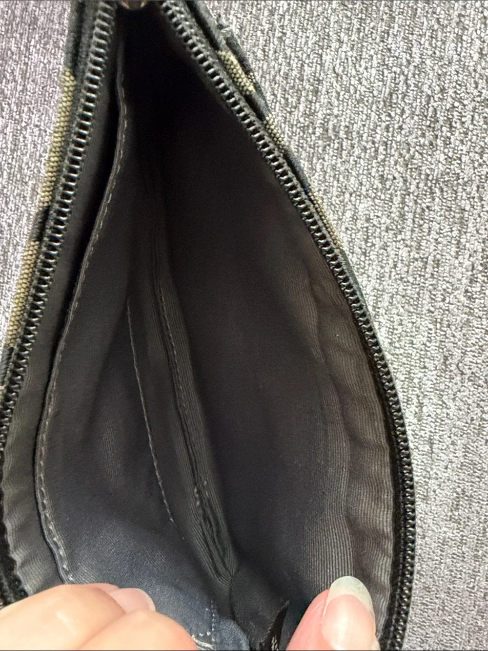 Coach Black and Taupe Signature Canvas Wristlet